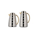 طقم ترمس رفيف للقهوة والشاي قطعتين من السيف سعة 1.0/0.7 لتر / تصميم أنيق يناسب جميع الأذواق / مصنوع للحفاظ على حرارة المشروبات لساعات طويلة - نيكل/ذهبي