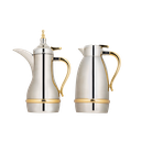 طقم ترمس زهوة للقهوة والشاي قطعتين من السيف سعة 1.0/0.7 لتر/ تصميم أنيق يناسب جميع الأذواق / مصنوع للحفاظ على حرارة - نيكل ذهبي