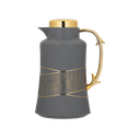 ترمس قهوة او شاي من ديفا / تصميم أنيق يناسب جميع الأذواق سعه 1 لتر - رمادي غامق/ ذهبي