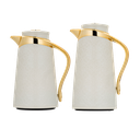 طقم ترمس زينة للقهوة والشاي قطعتين من السيف سعة 1.0/0.7 لتر / تصميم أنيق يناسب جميع الأذواق / مصنوع للحفاظ على حرارة - عاجي ذهبي