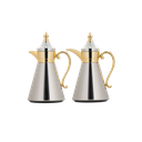 طقم ترمس جوليا للقهوة والشاي قطعتين من السيف سعة 1.0/0.7 لتر / تصميم أنيق يناسب جميع الأذواق / مصنوع للحفاظ على حرارة - نيكل ذهبي