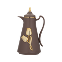 ترمس قهوة او شاي من ديفا / تصميم أنيق يناسب جميع الأذواق سعه 1 لتر - بني/ذهبي