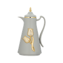 ترمس قهوة او شاي من ديفا / تصميم أنيق يناسب جميع الأذواق سعه 1 لتر - رمادي/ذهبي