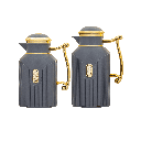 طقم ترمس قهوة وشاي من قطعتين من ديفا / تصميم أنيق يناسب جميع الأذواق سعه 0.7/1.0 لتر  - رمادي غامق/ ذهبي