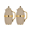 طقم ترمس قهوة وشاي من قطعتين من ديفا / تصميم أنيق يناسب جميع الأذواق سعه 0.7/1.0 لتر  - بني/ذهبي