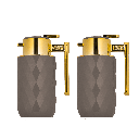 طقم ترمس للقهوة وشاي قطعتين من السيف / تصميم أنيق يناسب جميع الأذواق / مصنوع للحفاظ على حرارة المشروبات لساعات طويلة / مثالي للاستخدام اليومي في المنزل أو المكتب / متعدد الالوان - رمادي غامق/ ذهبي