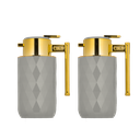 طقم ترمس للقهوة وشاي قطعتين من السيف / تصميم أنيق يناسب جميع الأذواق / مصنوع للحفاظ على حرارة المشروبات لساعات طويلة / مثالي للاستخدام اليومي في المنزل أو المكتب / متعدد الالوان - رمادي/ذهبي