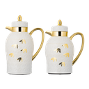 طقم عتيقة للقهوة وشاي قطعتين من السيف / تصميم أنيق يناسب جميع الأذواق / مصنوع للحفاظ على حرارة المشروبات لساعات طويلة / مثالي للاستخدام اليومي في المنزل أو المكتب / متعدد الالوان - عاجي/ذهبي