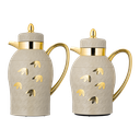 طقم عتيقة للقهوة وشاي قطعتين من السيف / تصميم أنيق يناسب جميع الأذواق / مصنوع للحفاظ على حرارة المشروبات لساعات طويلة / مثالي للاستخدام اليومي في المنزل أو المكتب / متعدد الالوان - رمادي/ذهبي