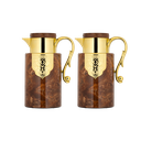 طقم فخامة للقهوة وشاي قطعتين من السيف / تصميم أنيق يناسب جميع الأذواق / مصنوع للحفاظ على حرارة المشروبات لساعات طويلة / مثالي للاستخدام اليومي في المنزل أو المكتب / متعدد الالوان - بني/ذهبي