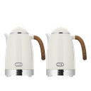 طقم ندى للقهوة وشاي قطعتين من السيف / تصميم أنيق يناسب جميع الأذواق / مصنوع للحفاظ على حرارة المشروبات لساعات طويلة - عاجي/كروم