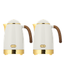 طقم ندى للقهوة وشاي قطعتين من السيف / تصميم أنيق يناسب جميع الأذواق / مصنوع للحفاظ على حرارة المشروبات لساعات طويلة - عاجي/ذهبي