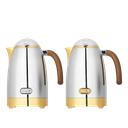 طقم ندى للقهوة وشاي قطعتين من السيف / تصميم أنيق يناسب جميع الأذواق / مصنوع للحفاظ على حرارة المشروبات لساعات طويلة - نيكل/ذهبي