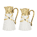 طقم نغم للقهوة وشاي قطعتين من السيف / تصميم أنيق يناسب جميع الأذواق / مصنوع للحفاظ على حرارة المشروبات لساعات طويلة / مثالي للاستخدام اليومي في المنزل أو المكتب / متعدد الالوان - عاجي/ذهبي