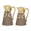 طقم نغم للقهوة وشاي قطعتين من السيف / تصميم أنيق يناسب جميع الأذواق / مصنوع للحفاظ على حرارة المشروبات لساعات طويلة / مثالي للاستخدام اليومي في المنزل أو المكتب / متعدد الالوان - بني/ذهبي