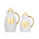 طقم لمسة للقهوة وشاي قطعتين من السيف / تصميم أنيق يناسب جميع الأذواق / مصنوع للحفاظ على حرارة المشروبات لساعات طويلة / مثالي للاستخدام اليومي في المنزل أو المكتب / متعدد الالوان - عاجي/ذهبي