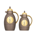 طقم لمسة للقهوة وشاي قطعتين من السيف / تصميم أنيق يناسب جميع الأذواق / مصنوع للحفاظ على حرارة المشروبات لساعات طويلة / مثالي للاستخدام اليومي في المنزل أو المكتب / متعدد الالوان - بني/ذهبي