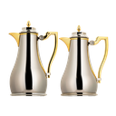 طقم ترمس شدن للقهوة وشاي قطعتين من السيف سعة 1.0/0.7 لتر / تصميم أنيق يناسب جميع الأذواق / مصنوع للحفاظ على حرارة المشروبات لساعات طويلة - 1.0/0.75 لتر - نيكل مذهب