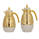 طقم ميرا للقهوة وشاي قطعتين من السيف / تصميم أنيق يناسب جميع الأذواق / مصنوع للحفاظ على حرارة المشروبات لساعات طويلة / مثالي للاستخدام اليومي في المنزل أو المكتب / متعدد الالوان - أبيض لؤلؤي/ذهبي