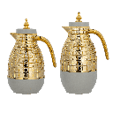 طقم ميرا للقهوة وشاي قطعتين من السيف / تصميم أنيق يناسب جميع الأذواق / مصنوع للحفاظ على حرارة المشروبات لساعات طويلة / مثالي للاستخدام اليومي في المنزل أو المكتب / متعدد الالوان - رمادي/ذهبي