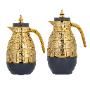 طقم ميرا للقهوة وشاي قطعتين من السيف / تصميم أنيق يناسب جميع الأذواق / مصنوع للحفاظ على حرارة المشروبات لساعات طويلة / مثالي للاستخدام اليومي في المنزل أو المكتب / متعدد الالوان - رمادي غامق/ ذهبي