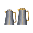 طقم جريتا للقهوة وشاي قطعتين من السيف مقاس 1.0/0.7 لتر / / تصميم أنيق يناسب جميع الأذواق / متعدد الالوان - رمادي غامق/ ذهبي