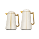 طقم جريتا للقهوة وشاي قطعتين من السيف مقاس 1.0/0.7 لتر / / تصميم أنيق يناسب جميع الأذواق / متعدد الالوان - عاجي/ذهبي