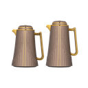 طقم جريتا للقهوة وشاي قطعتين من السيف مقاس 1.0/0.7 لتر / / تصميم أنيق يناسب جميع الأذواق / متعدد الالوان - بني/ذهبي