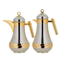 طقم جويلا للقهوة وشاي قطعتين من السيف / تصميم أنيق يناسب جميع الأذواق / مصنوع للحفاظ على حرارة المشروبات لساعات طويلة / مثالي للاستخدام اليومي في المنزل أو المكتب / متعدد الالوان - نيكل مطفي/ذهبي