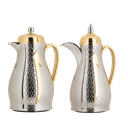 قم جلنار للقهوة وشاي قطعتين من السيف / تصميم أنيق يناسب جميع الأذواق / مصنوع للحفاظ على حرارة المشروبات لساعات طويلة - نيكل/ذهبي