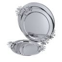 طقم طوفرية دائري من السيف – 3 قطع / تصميم كلاسيكي بلون كروم / مثالي لتقديم القهوة والحلويات والضيافة بأسلوب عملي وراقي / مناسب للاستخدام اليومي والمناسبات الخاصة