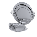 طقم طوفرية دائري من السيف – 3 قطع / تصميم كلاسيكي بلون كروم / مثالي لتقديم القهوة والحلويات والضيافة بأسلوب عملي وراقي / مناسب للاستخدام اليومي والمناسبات الخاصة