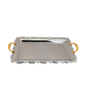 طقم طوفرية مستطيل من السيف – 3 قطع / تصميم كلاسيكي بلون نيكل ذهبي / مثالي لتقديم القهوة والحلويات والضيافة بأسلوب عملي وراقي / مناسب للاستخدام اليومي والمناسبات الخاصة