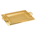 طقم طوفريه مستطيل من السيف – 2 قطعة / تصميم دائري أنيق بلون ذهبي جذاب / مثالي لتقديم القهوة والضيافة بطريقة راقية / خامات عالية الجودة تضيف لمسة فخمة للمناسبات والمجالس