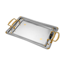 طقم طوفريه من السيف – 2 قطعة / تصميم أنيق بلون نيكل ذهبي / مثالي لتقديم الضيافة والمشروبات بأسلوب فاخر / يضفي لمسة راقية على طاولات التقديم في جميع المناسبات