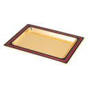طقم طوفريه مستطيل من السيف – 2 قطعة / تصميم دائري أنيق بلون ذهبي جذاب / مثالي لتقديم القهوة والضيافة بطريقة راقية / خامات عالية الجودة تضيف لمسة فخمة للمناسبات والمجالس