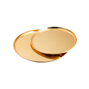 طقم طوفريه دائري من السيف – 2 قطعة / تصميم دائري أنيق بلون ذهبي جذاب / مثالي لتقديم القهوة والضيافة بطريقة راقية / خامات عالية الجودة تضيف لمسة فخمة للمناسبات والمجالس