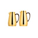 طقم ترمس هاندا للقهوة وشاي قطعتين من السيف سعة 1.0/0.7 لتر / تصميم أنيق يناسب جميع الأذواق / مصنوع للحفاظ على حرارة المشروبات لساعات طويلة - ذهبي خشبي - 1.0/0.75 لتر