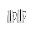 طقم ترمس هاندا للقهوة وشاي قطعتين من السيف سعة 1.0/0.7 لتر / تصميم أنيق يناسب جميع الأذواق / مصنوع للحفاظ على حرارة المشروبات لساعات طويلة - 1.0/0.75 لتر - كروم خشبي