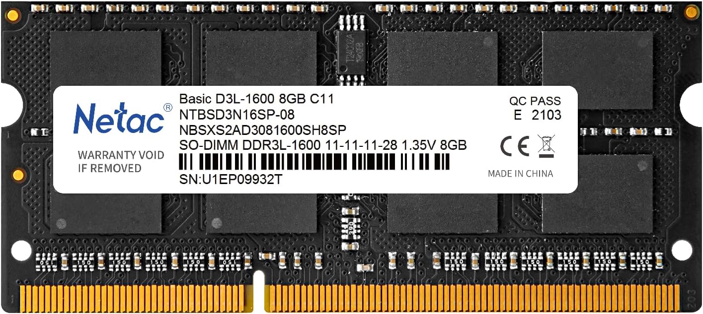 NETAC RAM NB SO DDR3L–1600 8G C11